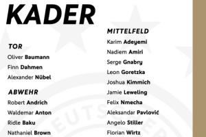 德国名单：沃尔特马德、维尔茨领衔 基米希、努贝尔在列 萨内落选